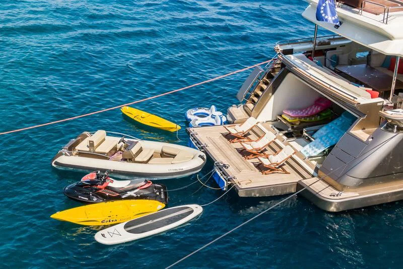 a group of boats on the water aboard THALYSSA Yacht for Charter