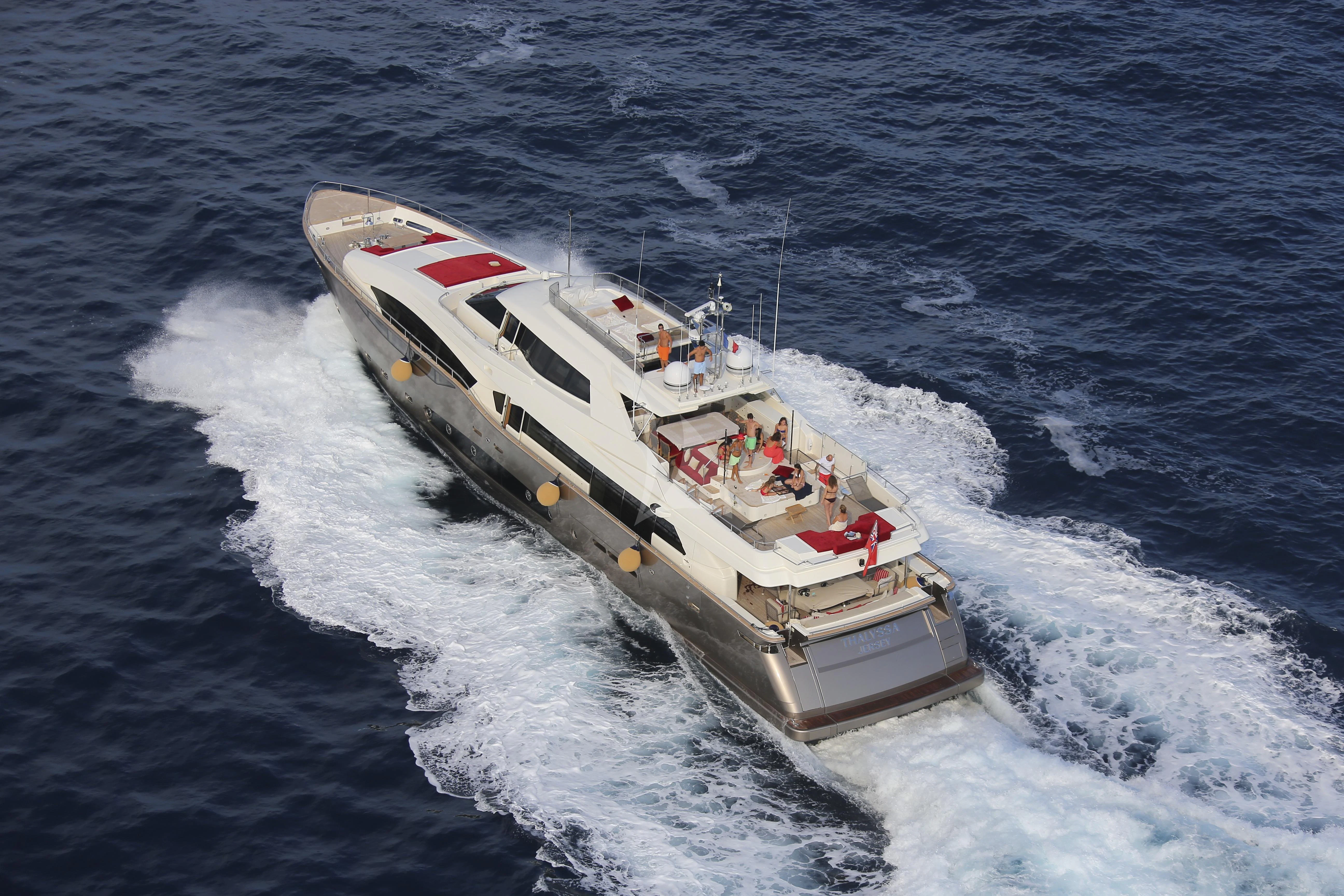 a ship in the water aboard THALYSSA Yacht for Charter