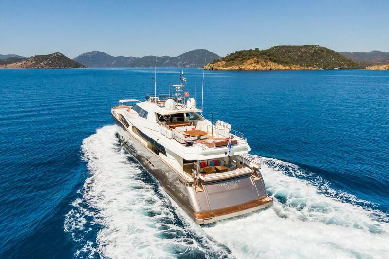 a ship on the water aboard THALYSSA Yacht for Charter