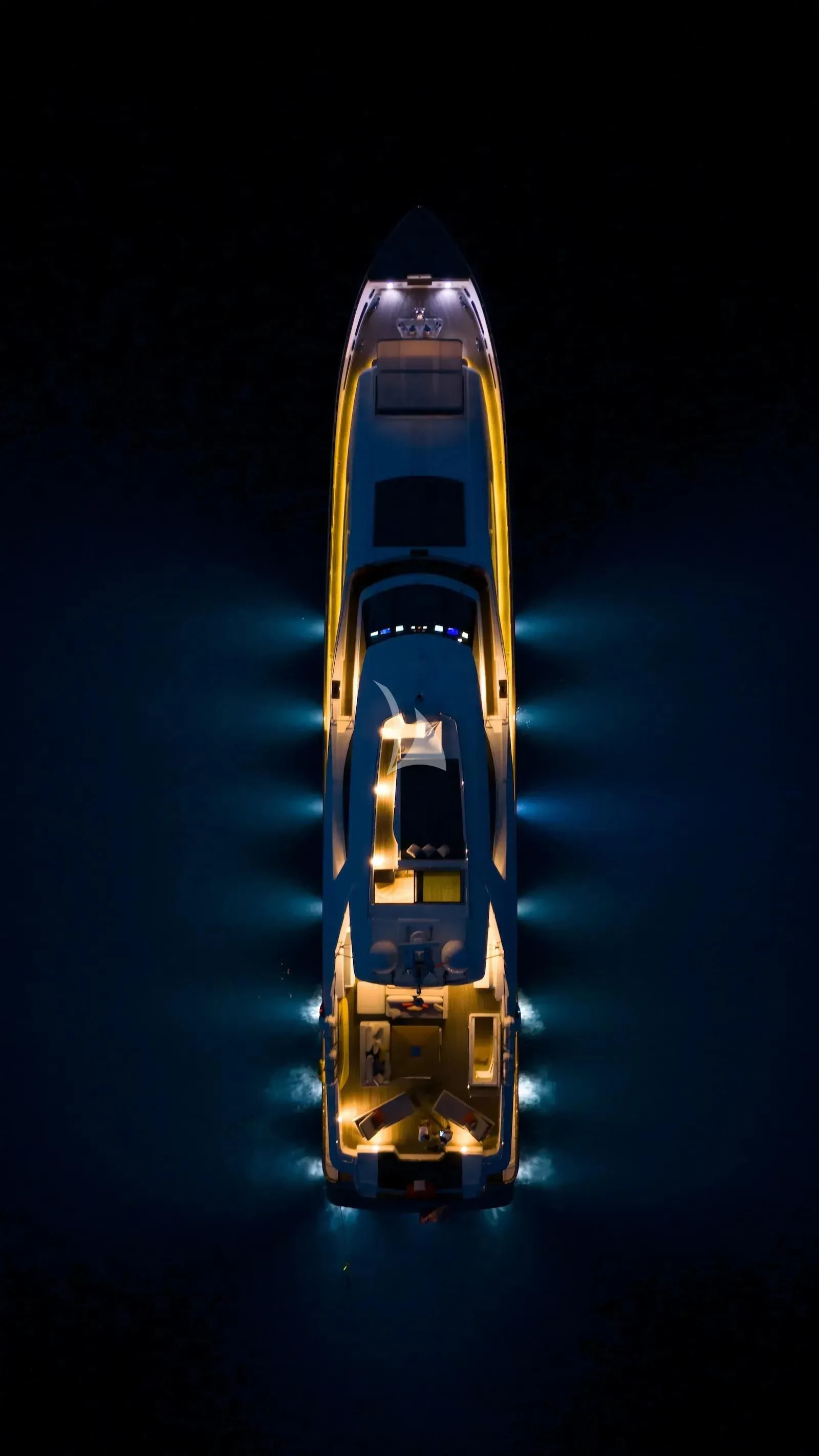 a lit up tower aboard THALYSSA Yacht for Charter