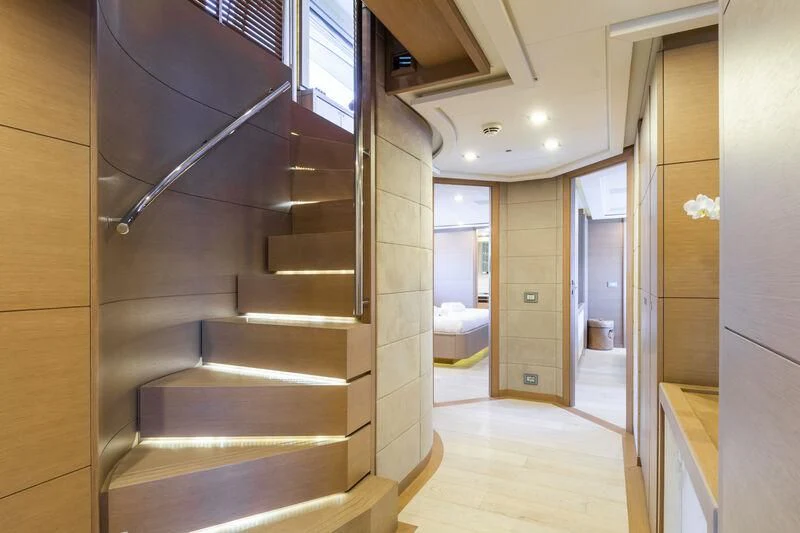 a staircase in a house aboard THALYSSA Yacht for Charter
