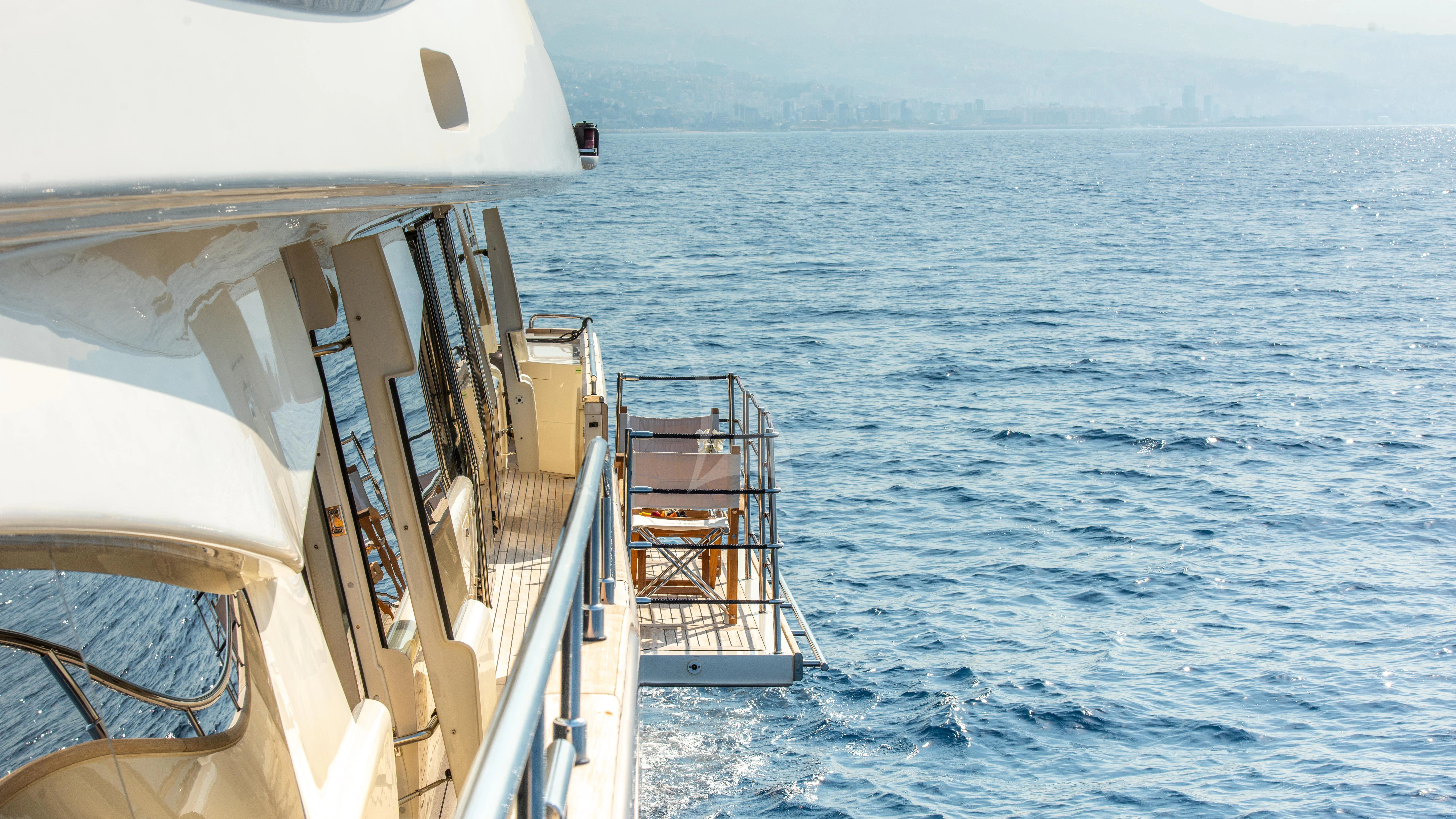 a boat on the water aboard THALYSSA Yacht for Charter