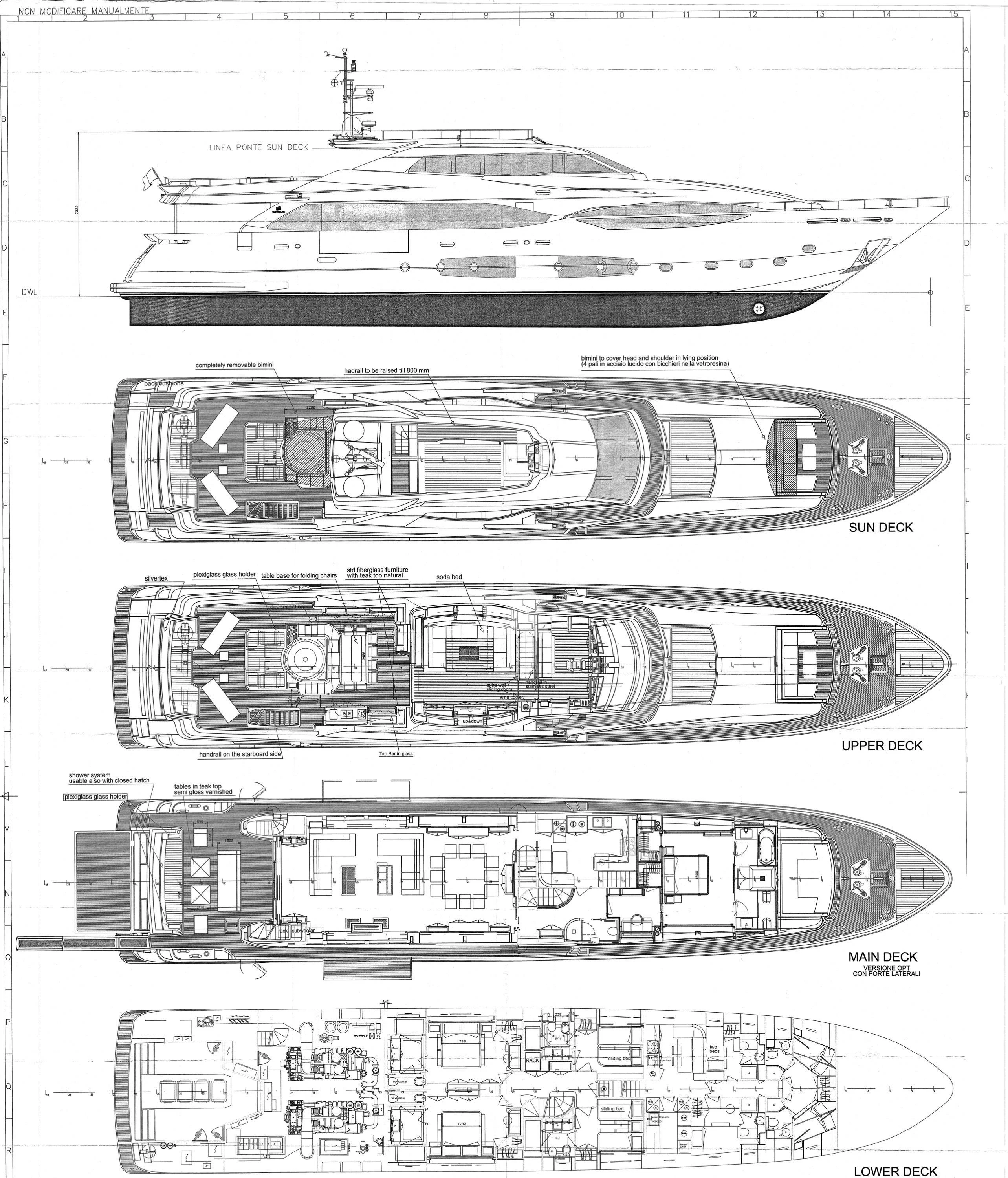 diagram, engineering drawing aboard THALYSSA Yacht for Charter