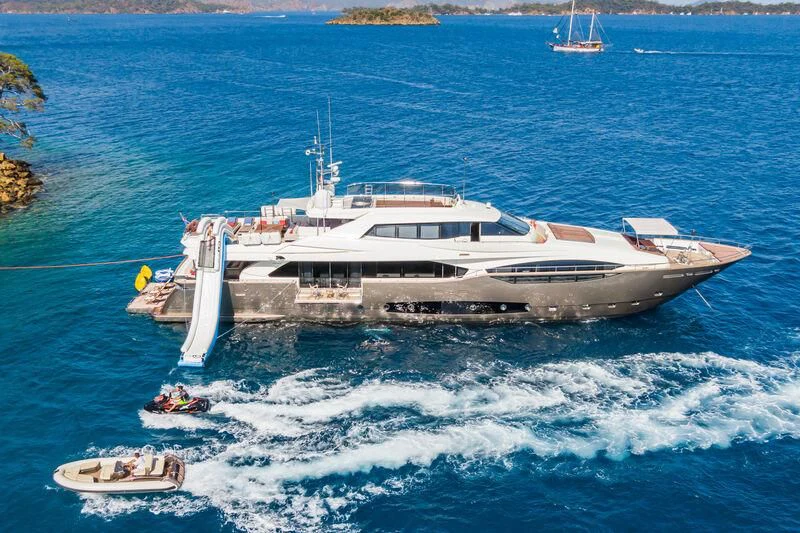 a boat on the water aboard THALYSSA Yacht for Charter