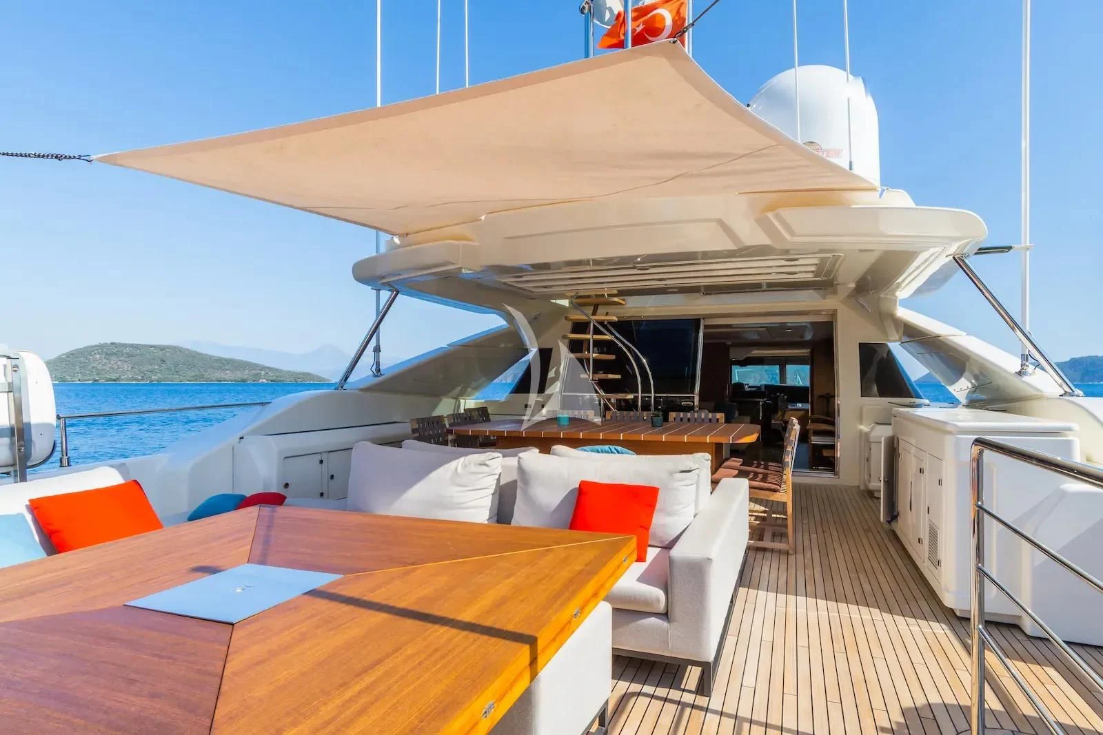 a boat on a deck aboard THALYSSA Yacht for Charter