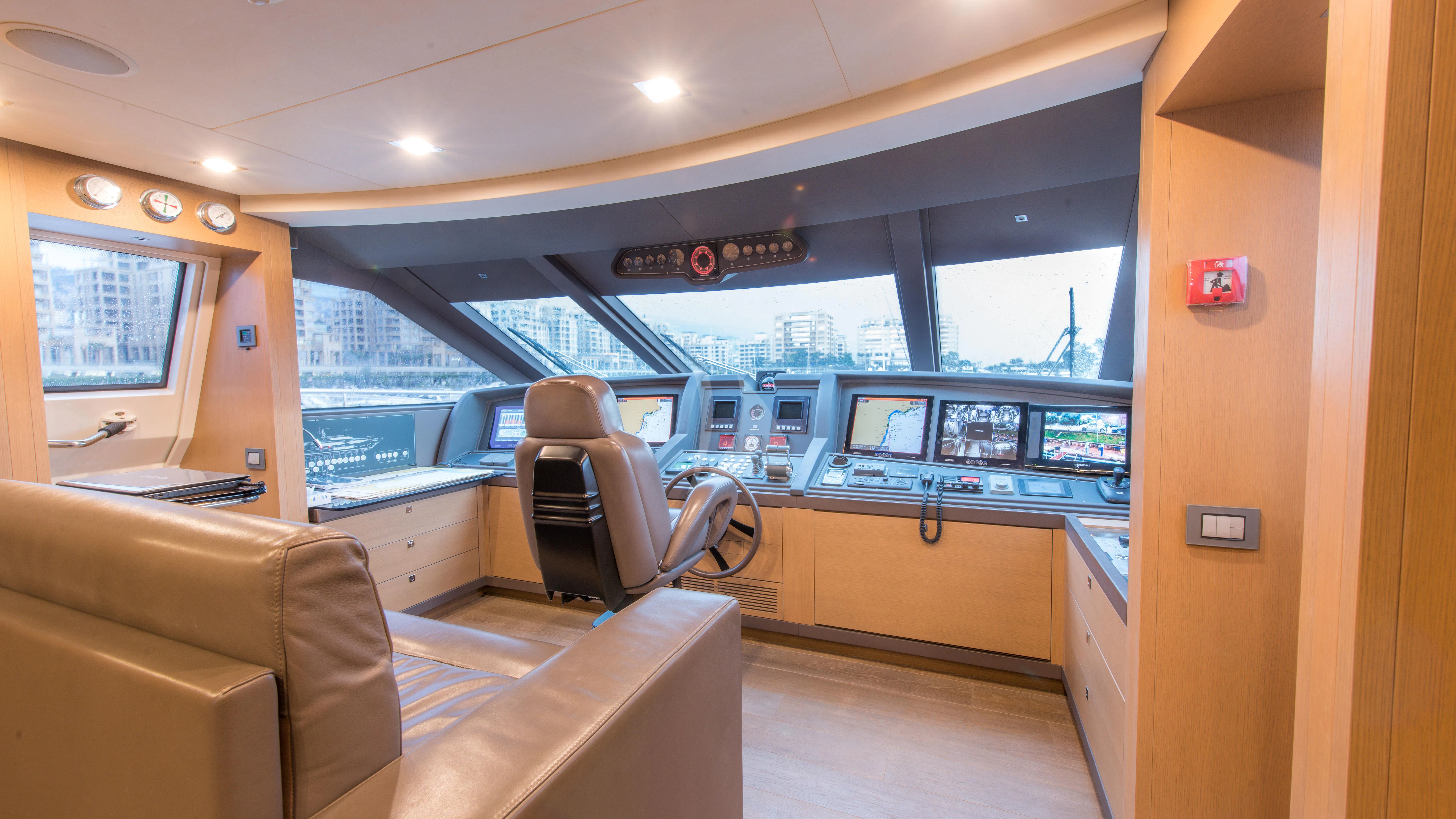 inside of a vehicle aboard THALYSSA Yacht for Charter