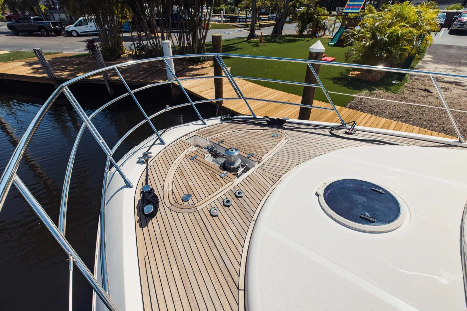 the inside of a car aboard SYLVIA VI Yacht for Sale