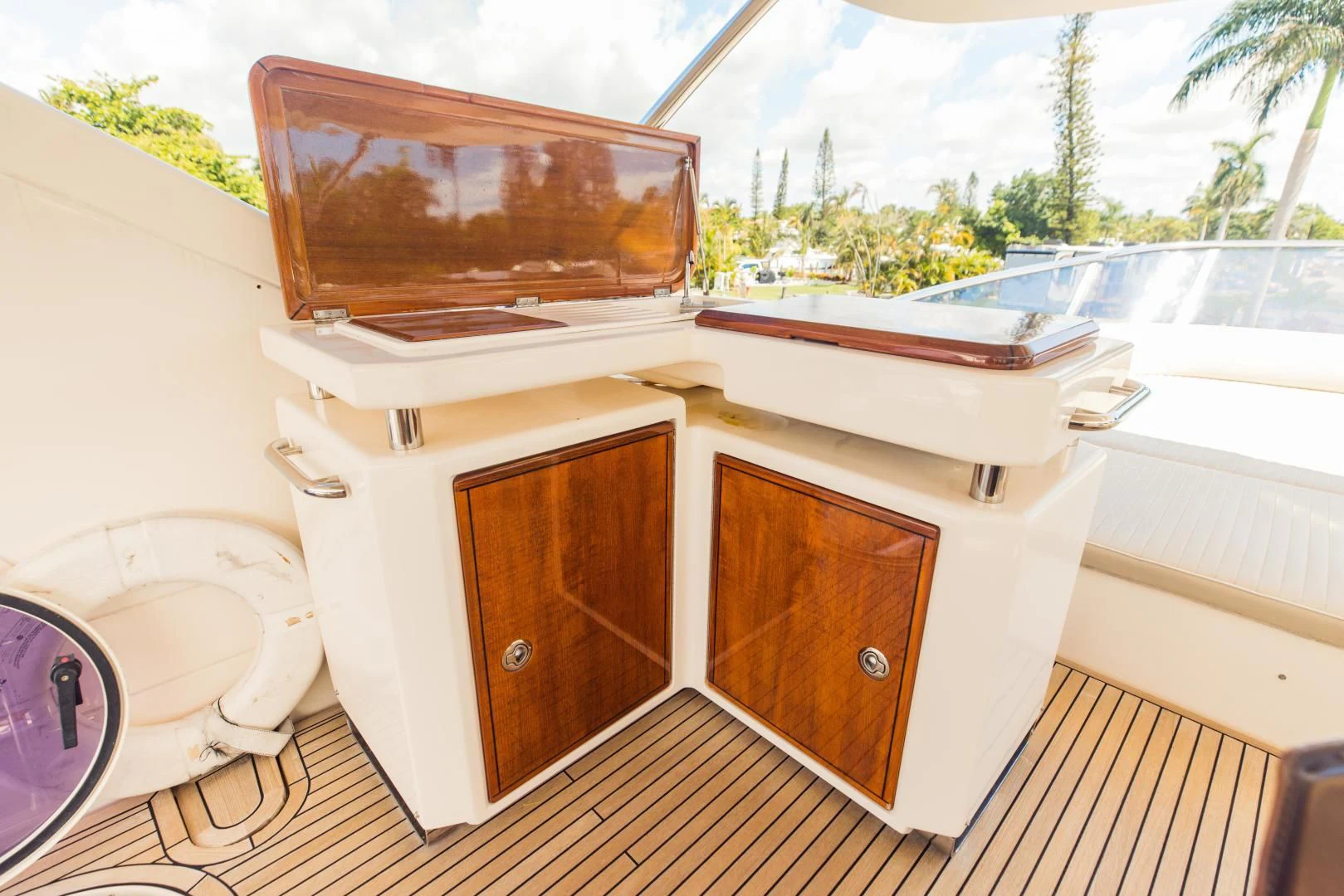 a bathroom with a toilet and a sink aboard SYLVIA VI Yacht for Sale