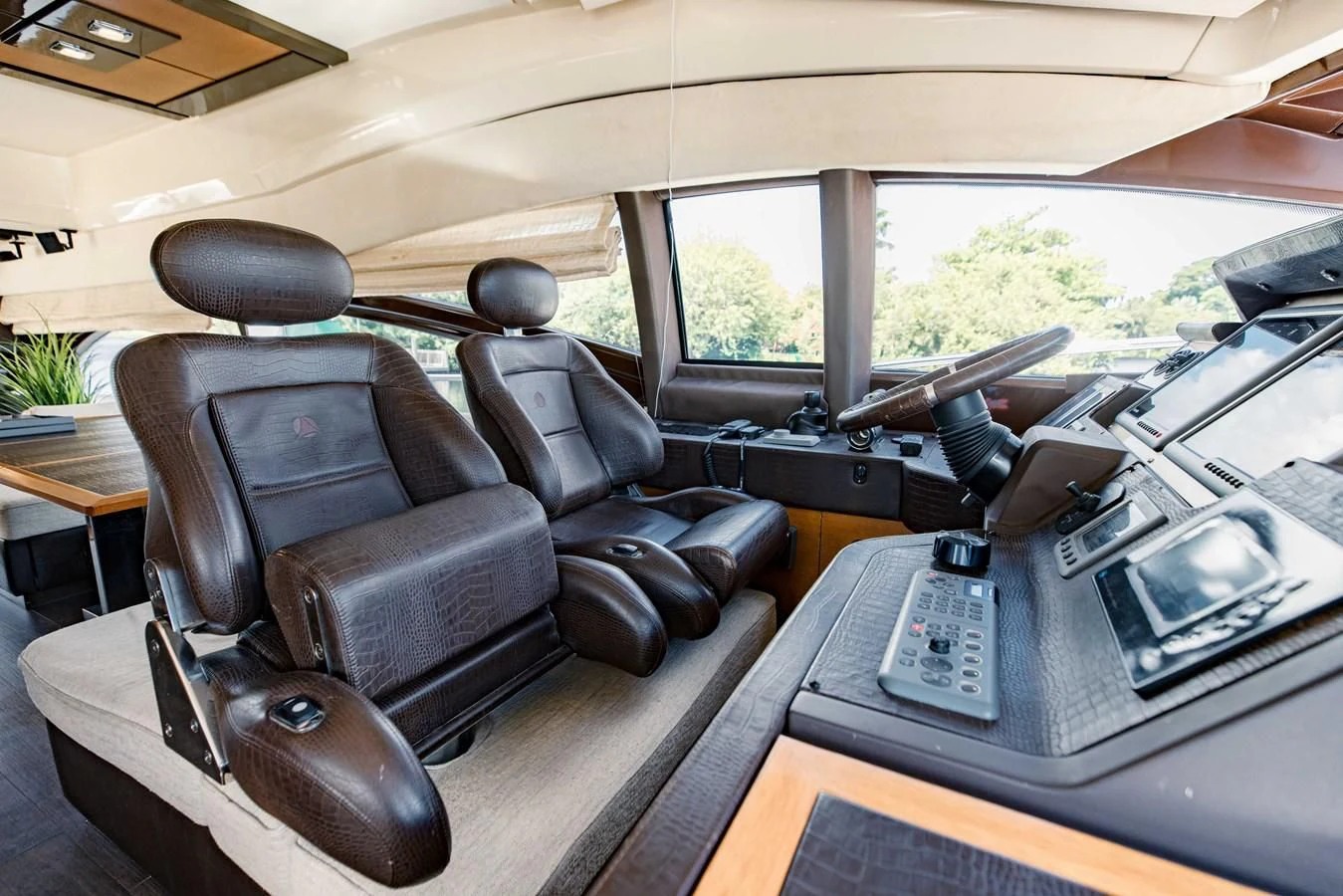 inside of a car aboard SYLVIA VI Yacht for Sale