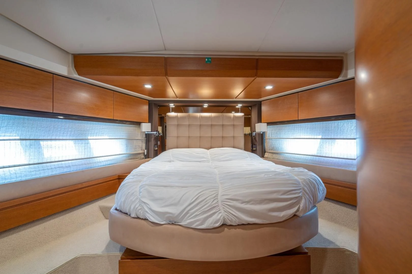 a bed in a room aboard SYLVIA VI Yacht for Sale