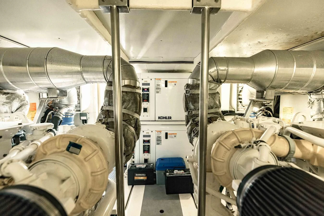 a room with a large machine aboard SYLVIA VI Yacht for Sale