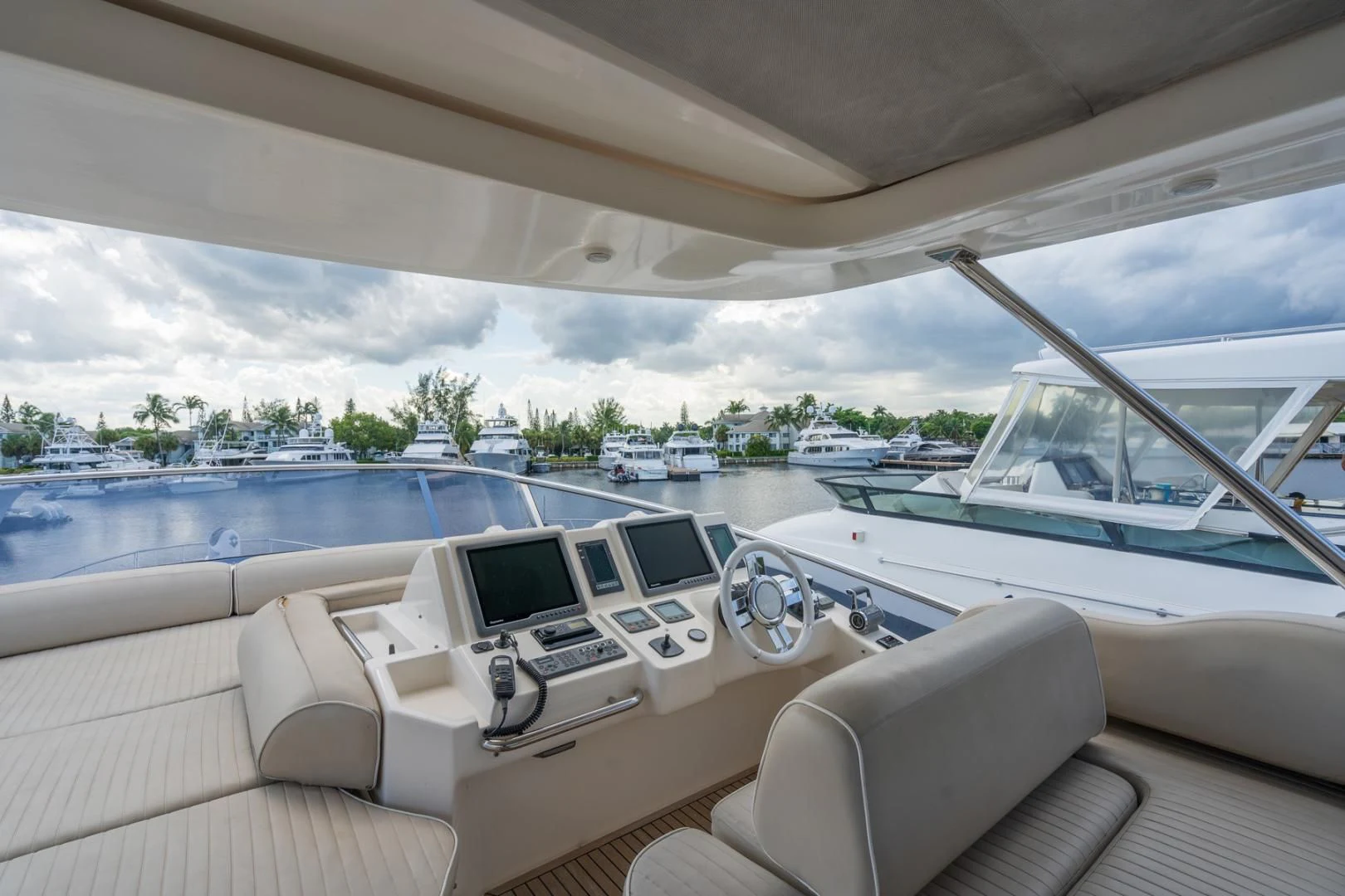 inside of a car aboard SYLVIA VI Yacht for Sale