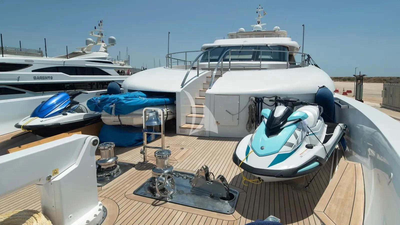 a boat docked at a pier aboard IPANEMAS Yacht for Sale