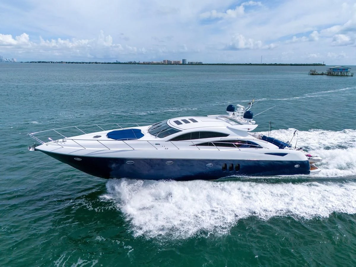a boat on the water aboard 82' SUNSEEKER PREDATOR 82 Yacht for Sale