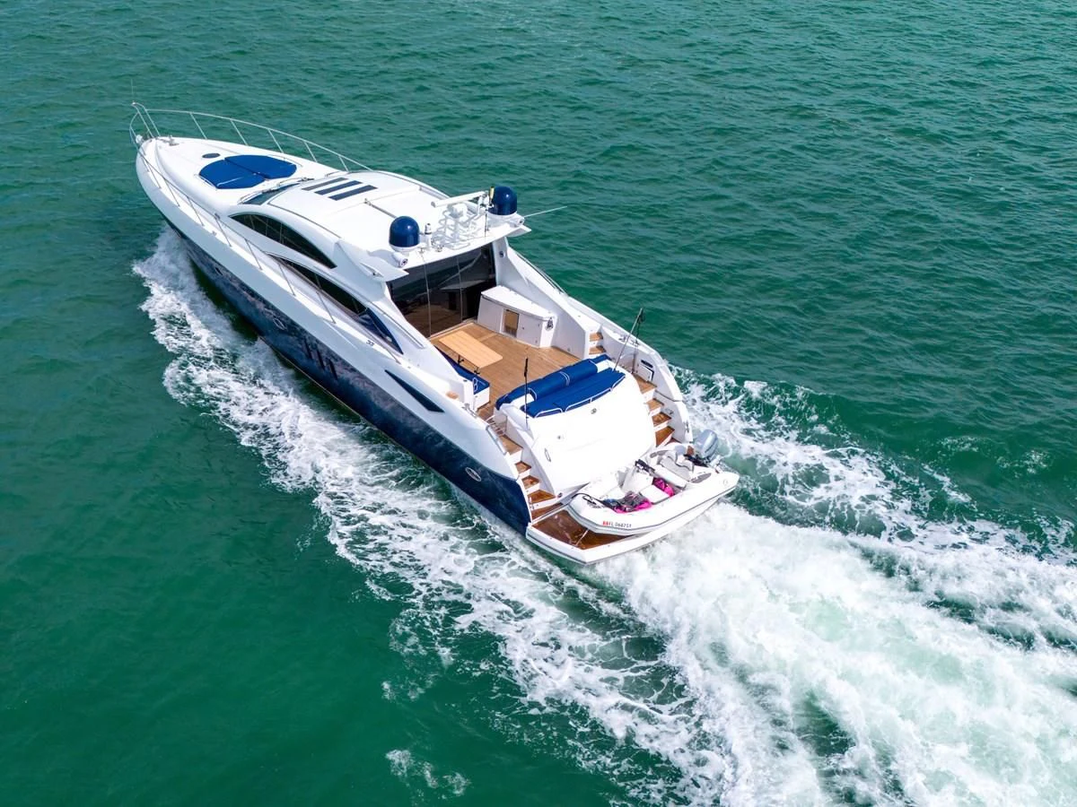 a boat on the water aboard 82' SUNSEEKER PREDATOR 82 Yacht for Sale
