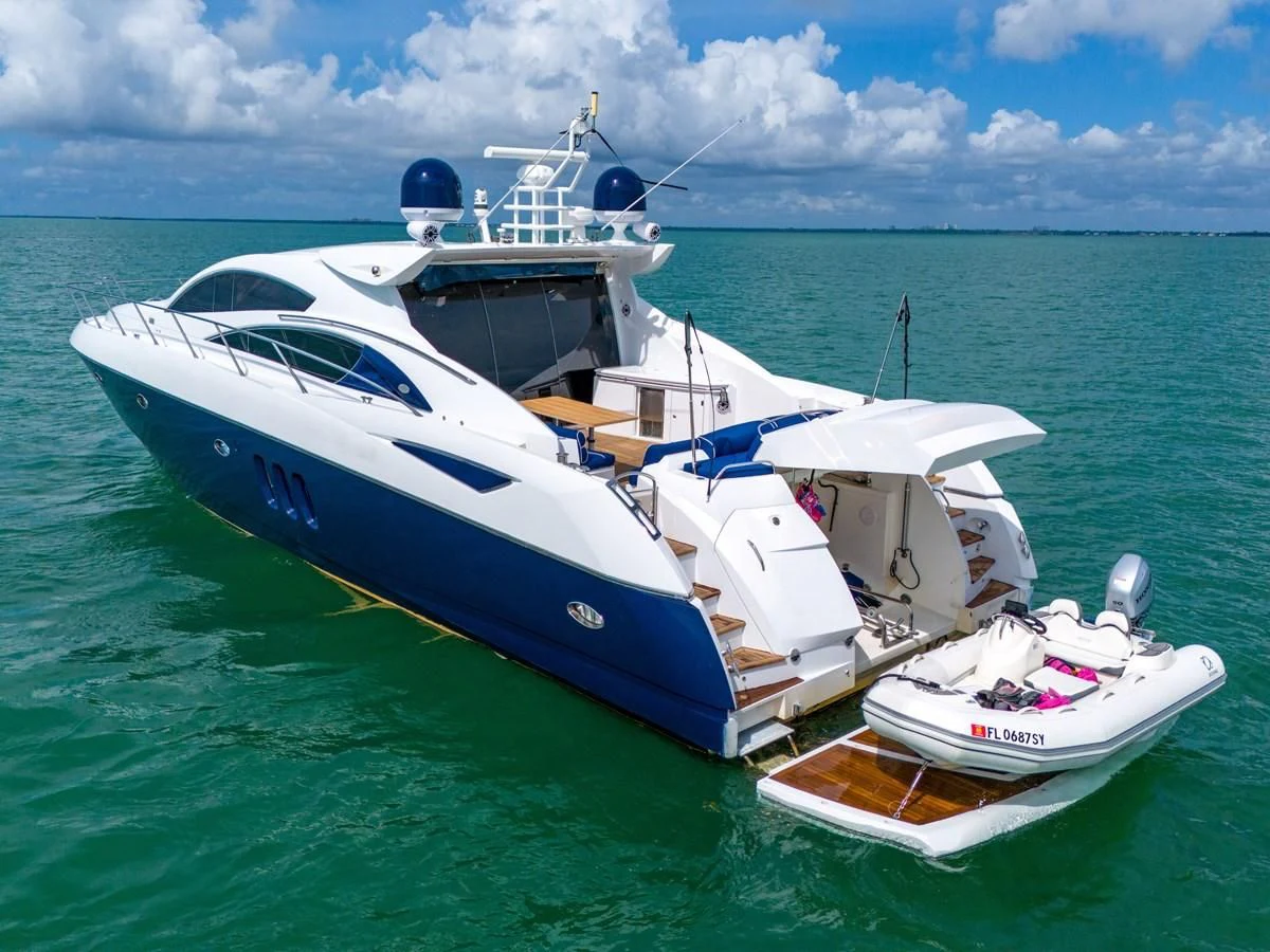 a boat on the water aboard 82' SUNSEEKER PREDATOR 82 Yacht for Sale