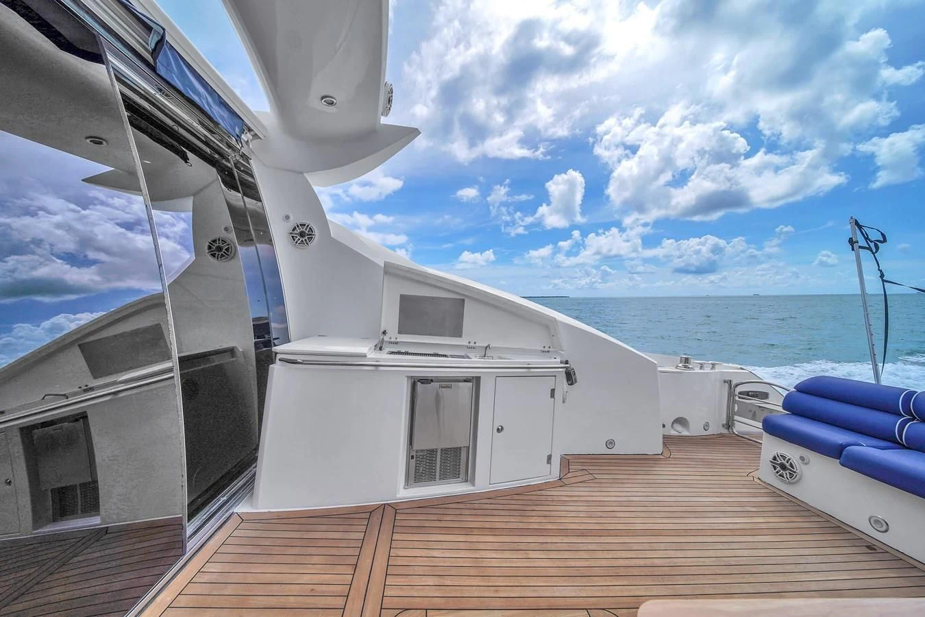 a boat on the water aboard 82' SUNSEEKER PREDATOR 82 Yacht for Sale