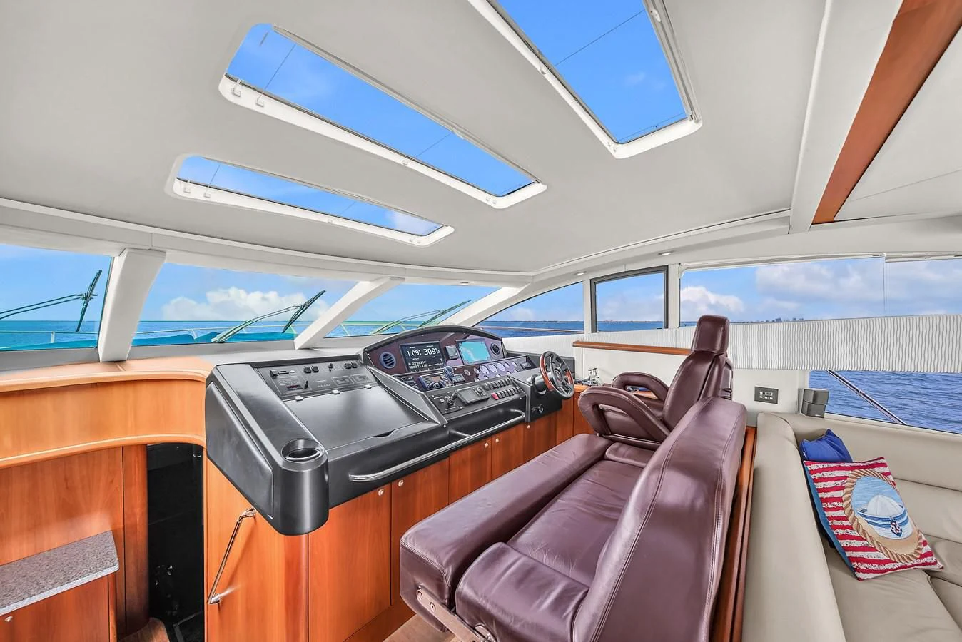 inside of a vehicle aboard 82' SUNSEEKER PREDATOR 82 Yacht for Sale