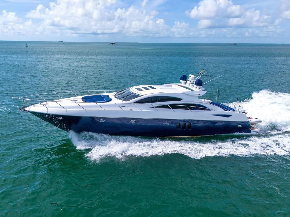 a boat in the water aboard 82' SUNSEEKER PREDATOR 82 Yacht for Sale