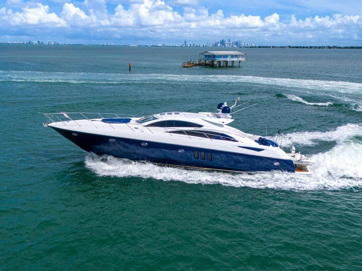 a boat in the water aboard 82' SUNSEEKER PREDATOR 82 Yacht for Sale