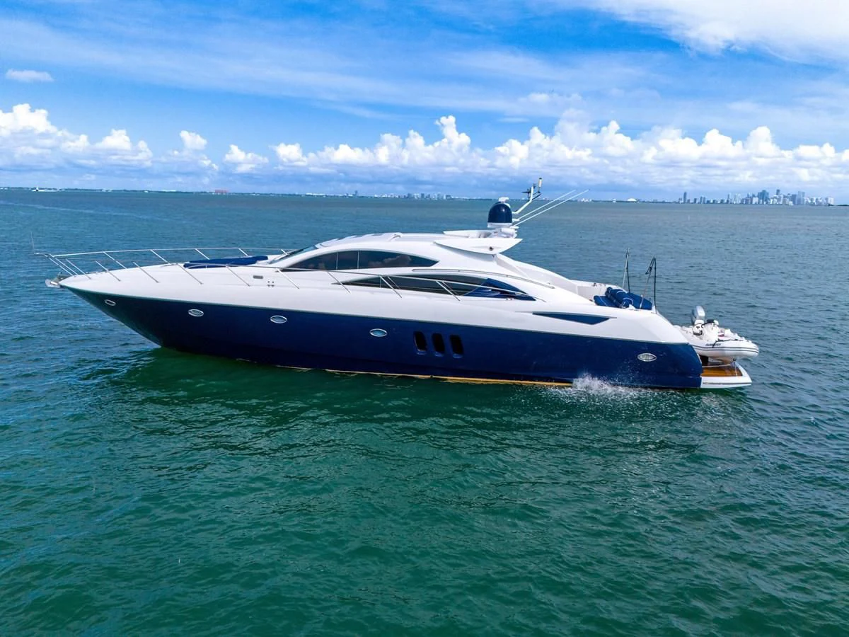 a boat in the water aboard 82' SUNSEEKER PREDATOR 82 Yacht for Sale