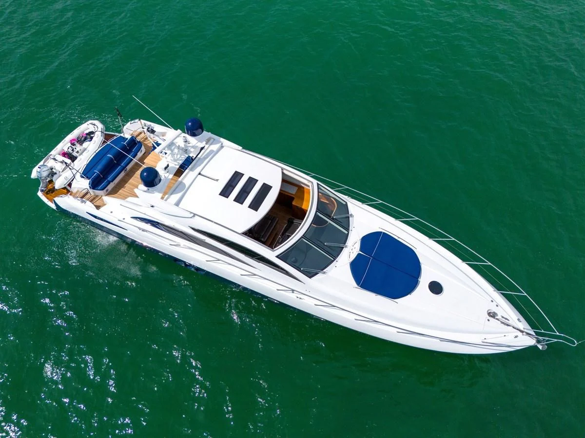 a boat in the water aboard 82' SUNSEEKER PREDATOR 82 Yacht for Sale