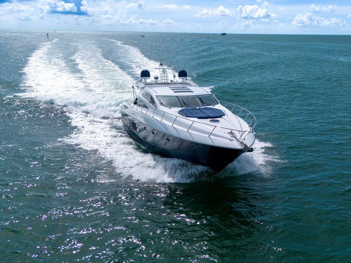 a boat on the water aboard 82' SUNSEEKER PREDATOR 82 Yacht for Sale