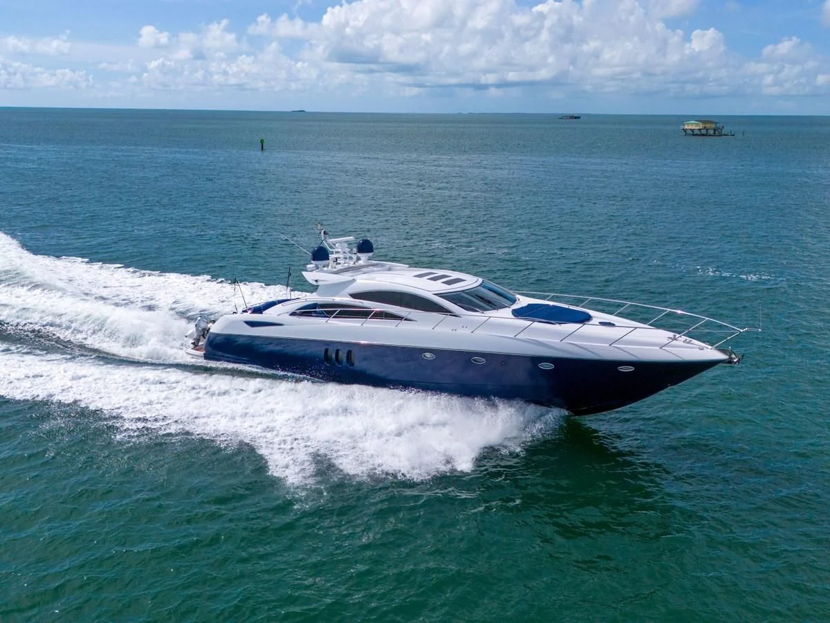 a boat on the water aboard 82' SUNSEEKER PREDATOR 82 Yacht for Sale