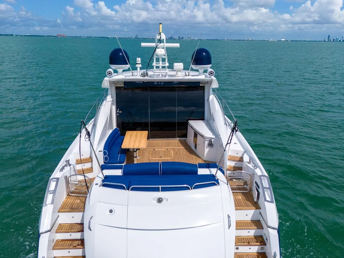 a boat in the water aboard 82' SUNSEEKER PREDATOR 82 Yacht for Sale
