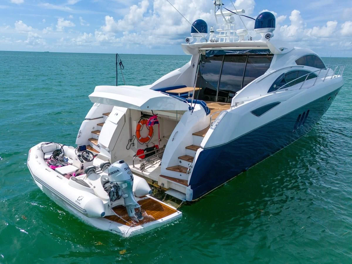 a boat on the water aboard 82' SUNSEEKER PREDATOR 82 Yacht for Sale