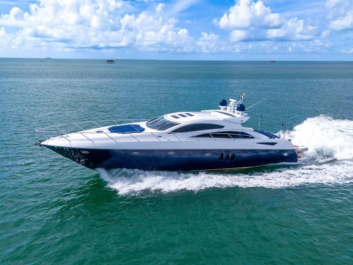 a boat in the water aboard 82' SUNSEEKER PREDATOR 82 Yacht for Sale