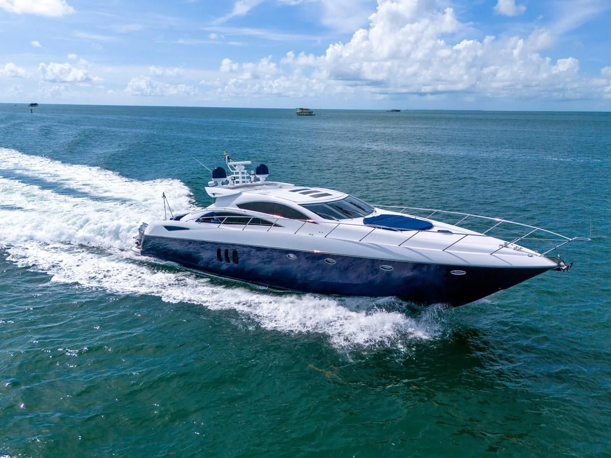 a boat in the water aboard 82' SUNSEEKER PREDATOR 82 Yacht for Sale
