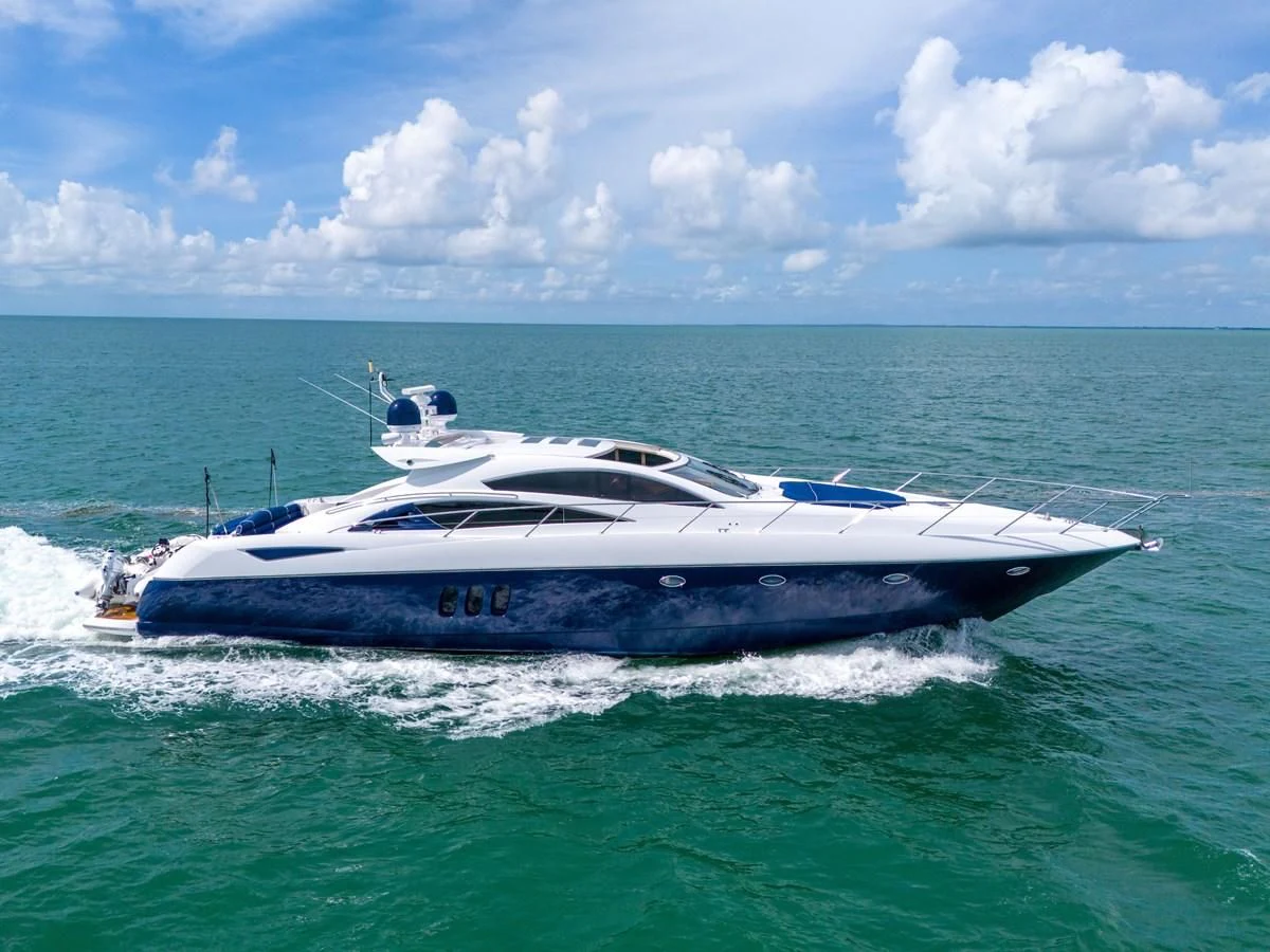 a boat in the water aboard 82' SUNSEEKER PREDATOR 82 Yacht for Sale