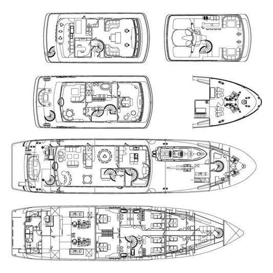 diagram, engineering drawing aboard BIG ARON Yacht for Sale