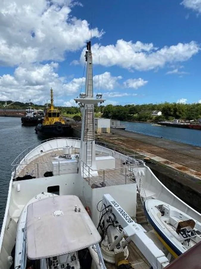 a large tower on a boat aboard BIG ARON Yacht for Sale