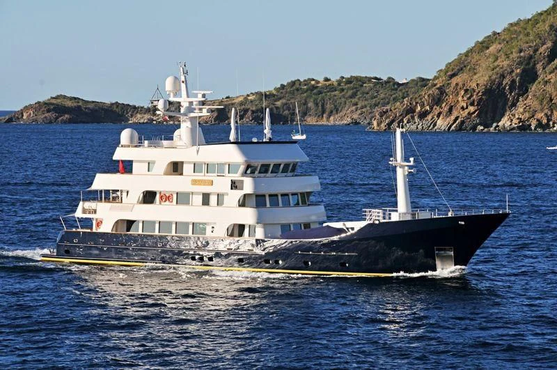 a large boat on the water aboard BIG ARON Yacht for Sale