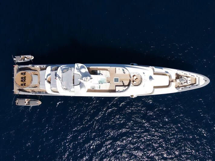 a space ship in space aboard SIREN Yacht for Sale