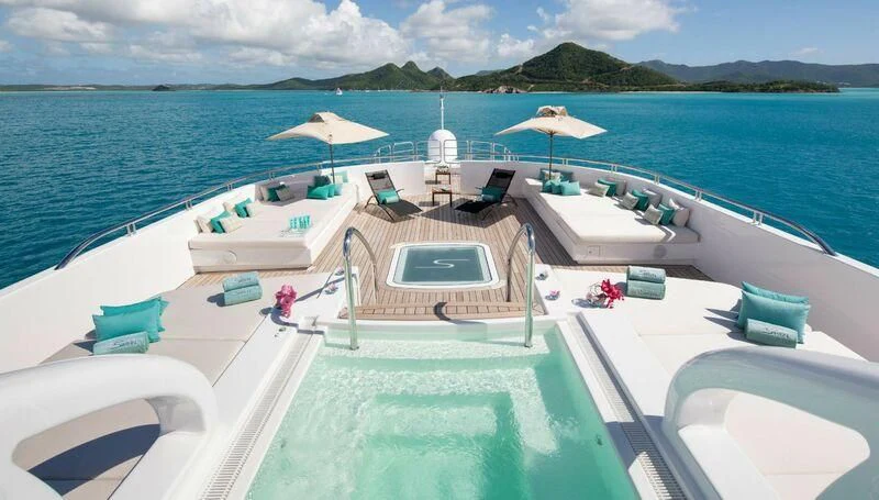 a boat on the water aboard SIREN Yacht for Sale