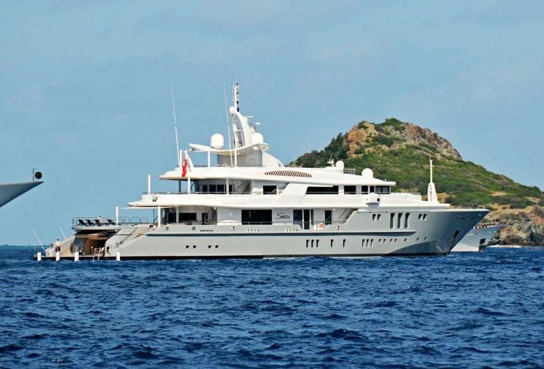 a boat in the water aboard SIREN Yacht for Sale
