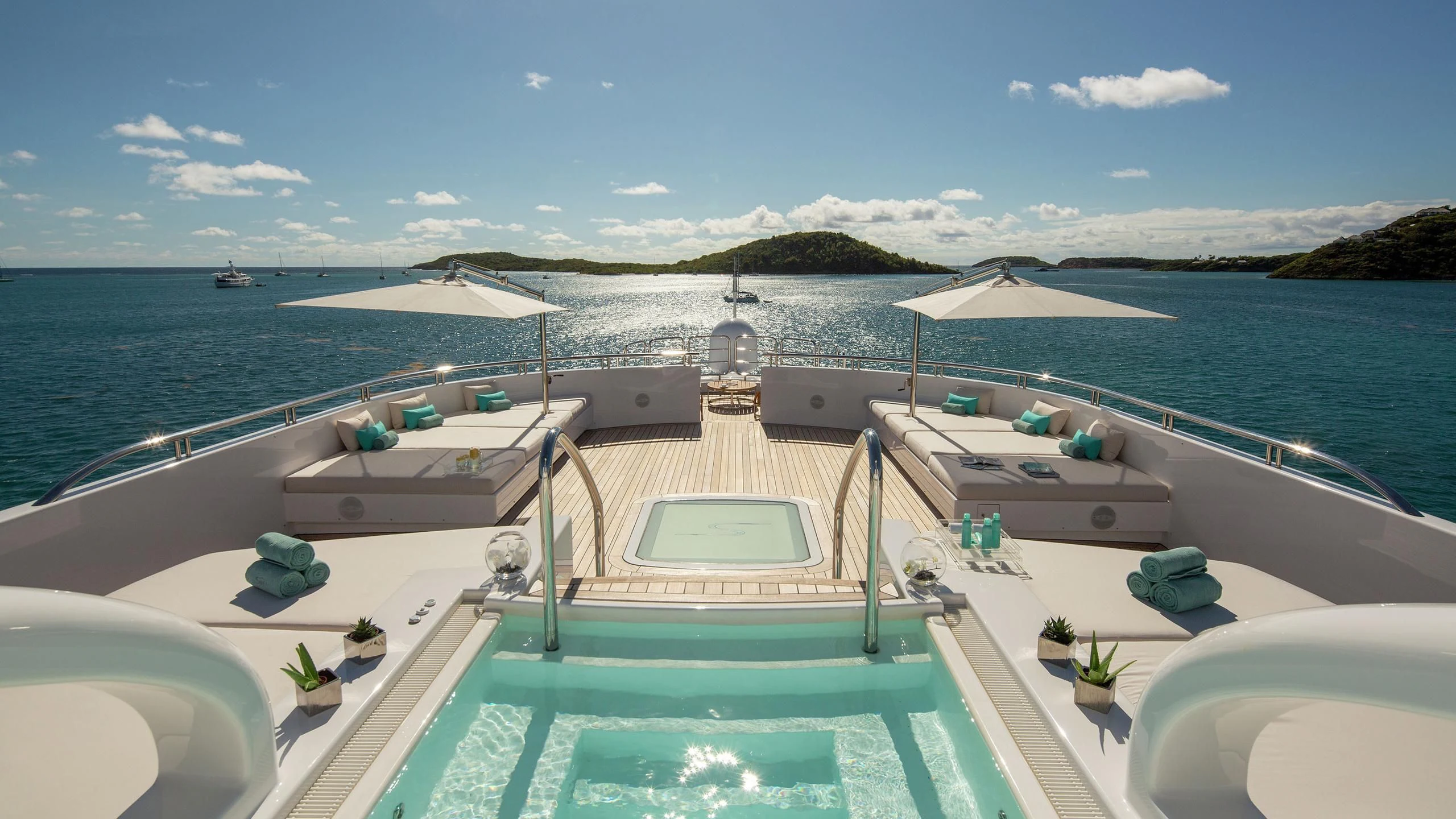 a boat on the water aboard SIREN Yacht for Sale