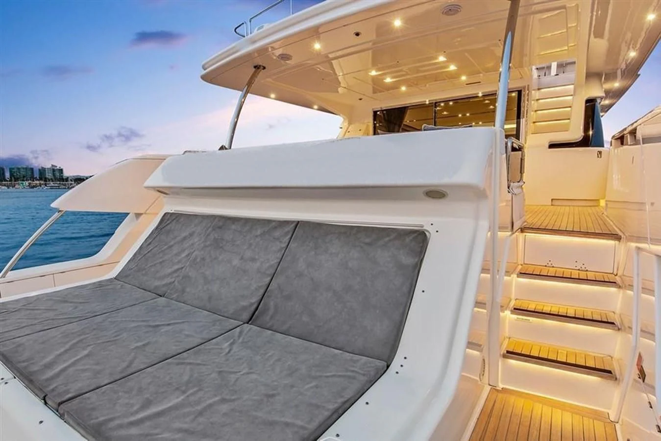 a boat on the water aboard LONTANO Yacht for Sale