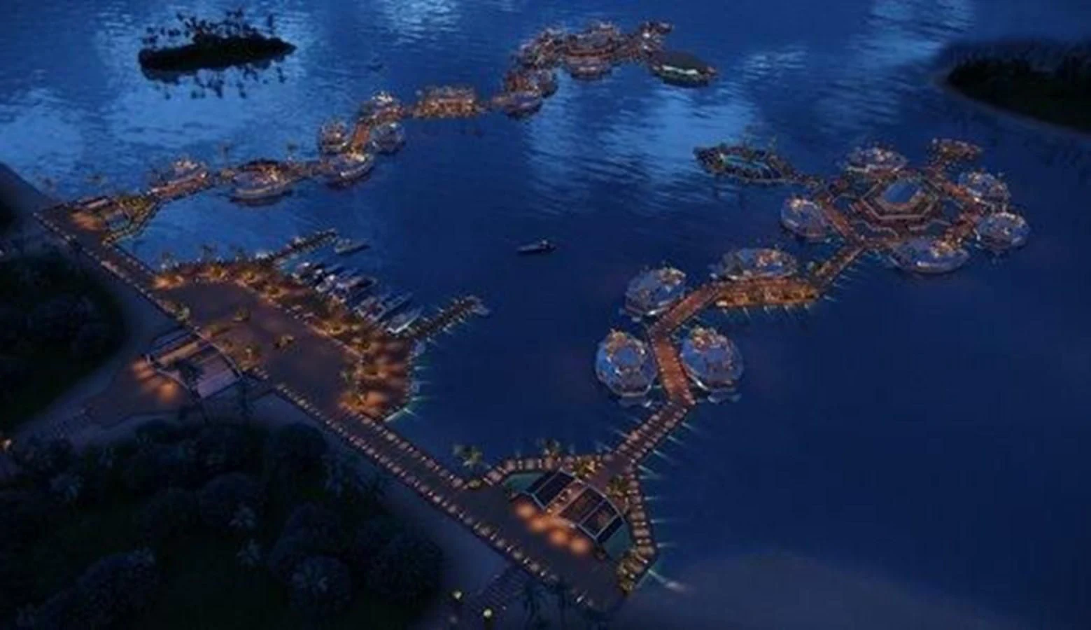 a city with lights on aboard 2020 ORION ORSOS ISLAND Yacht for Sale