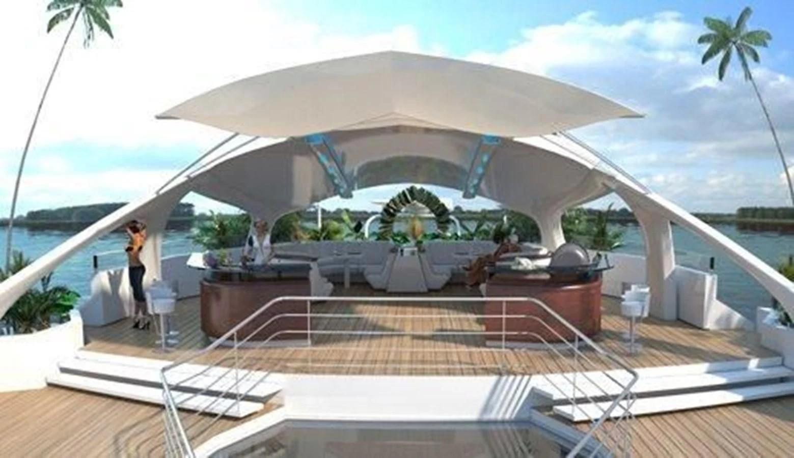 a person standing on a deck aboard 2020 ORION ORSOS ISLAND Yacht for Sale