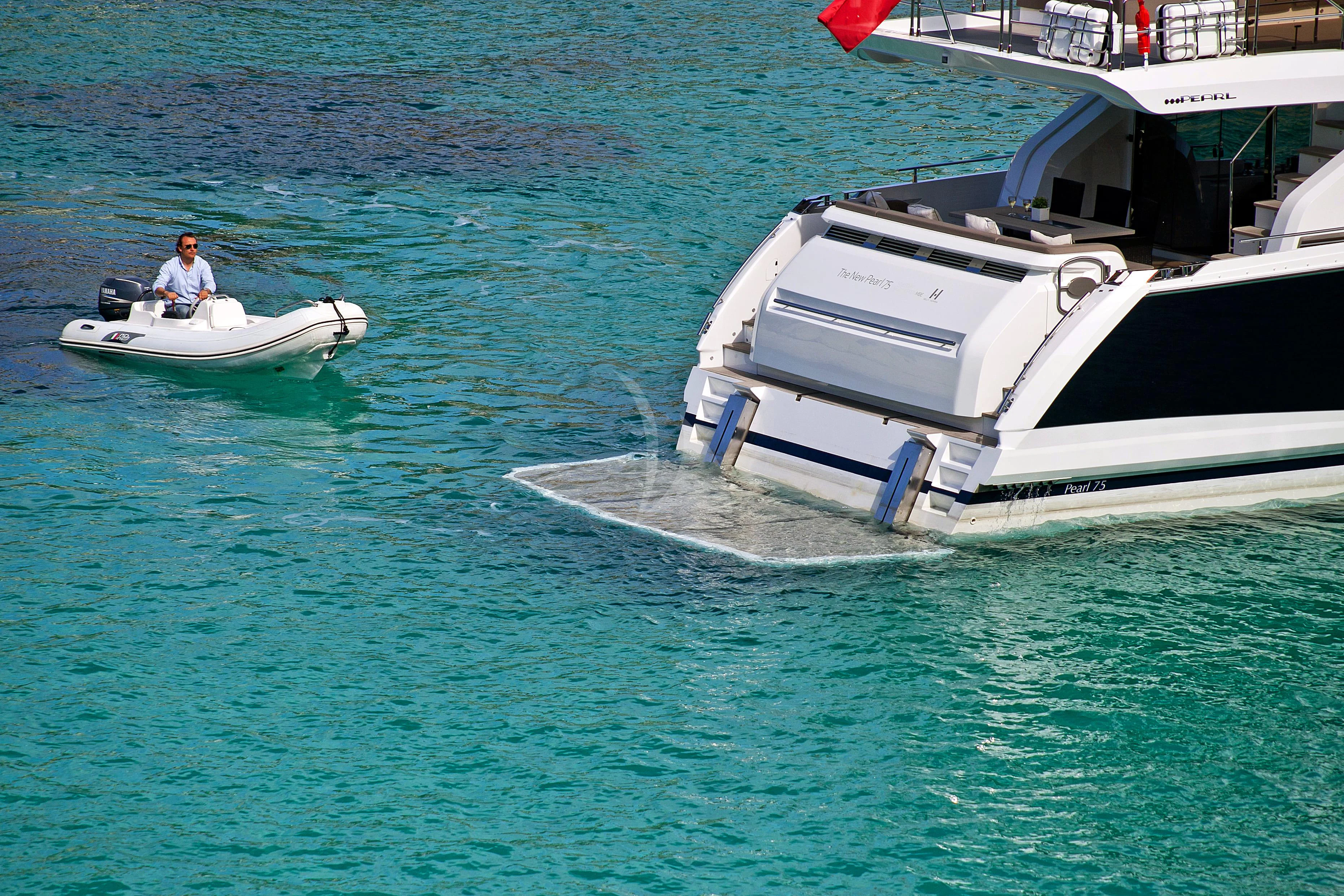 a person on a boat aboard FINALLY Yacht for Charter