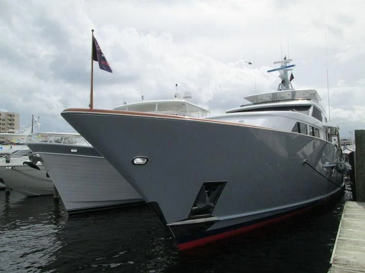 a large white boat aboard VIAGGIO Yacht for Sale