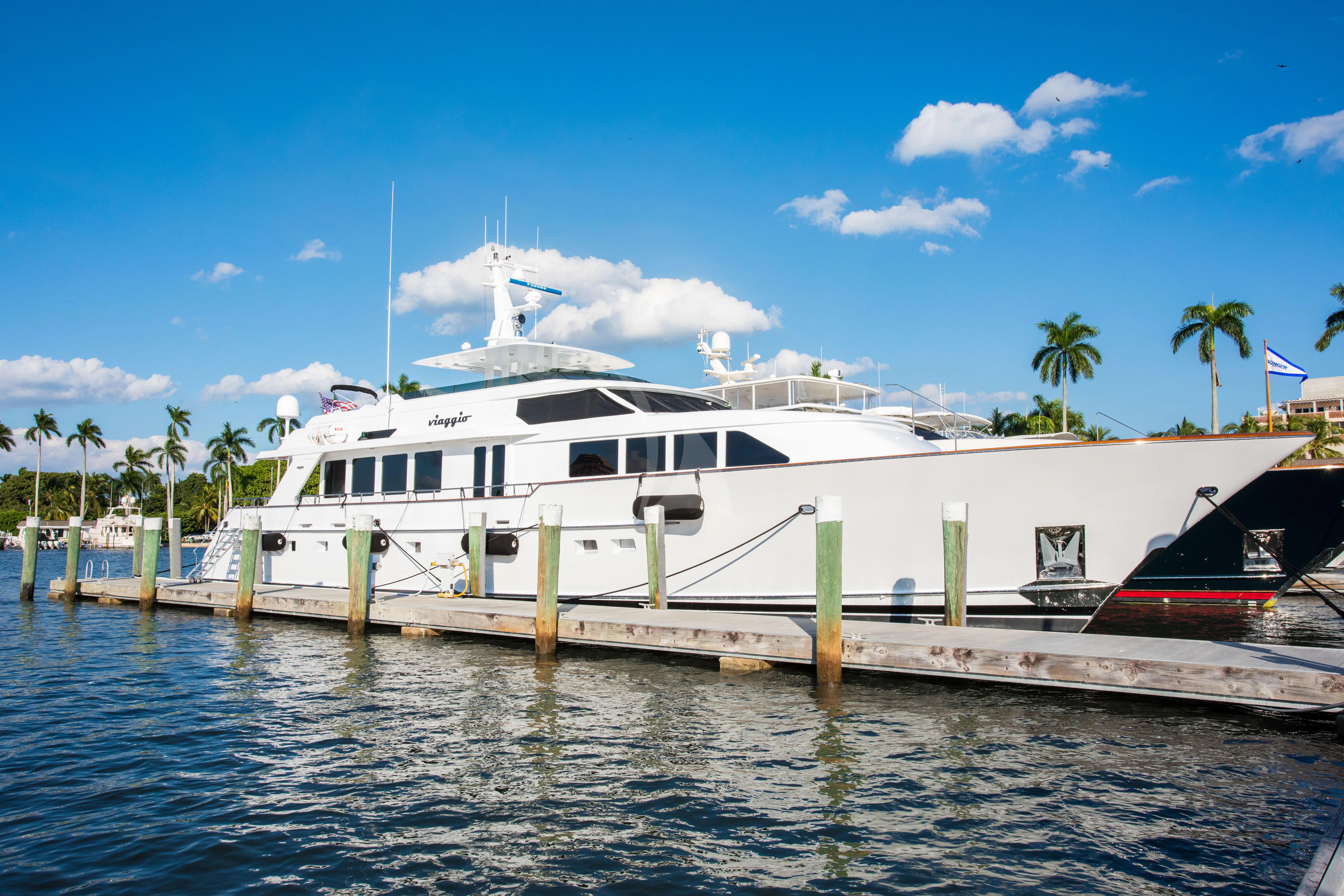 a boat on the water aboard VIAGGIO Yacht for Sale