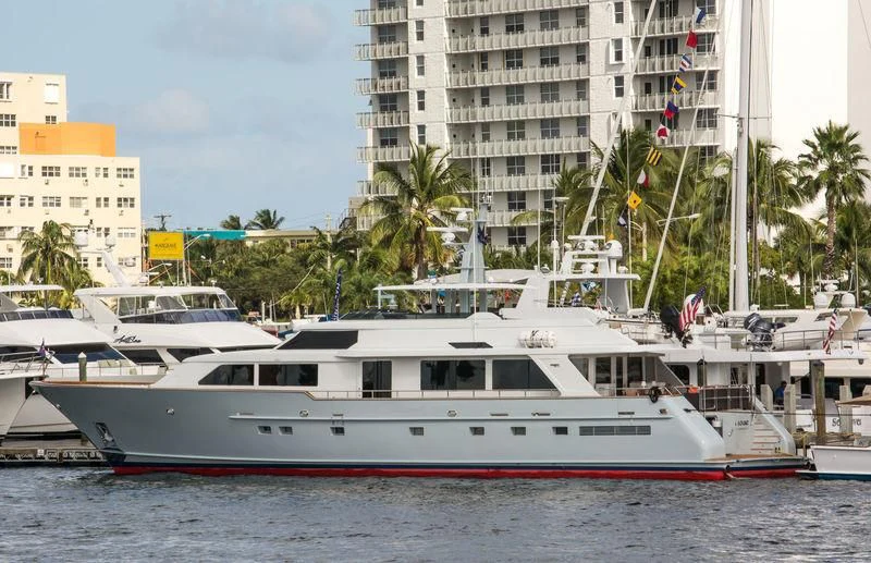 a boat on the water aboard VIAGGIO Yacht for Sale