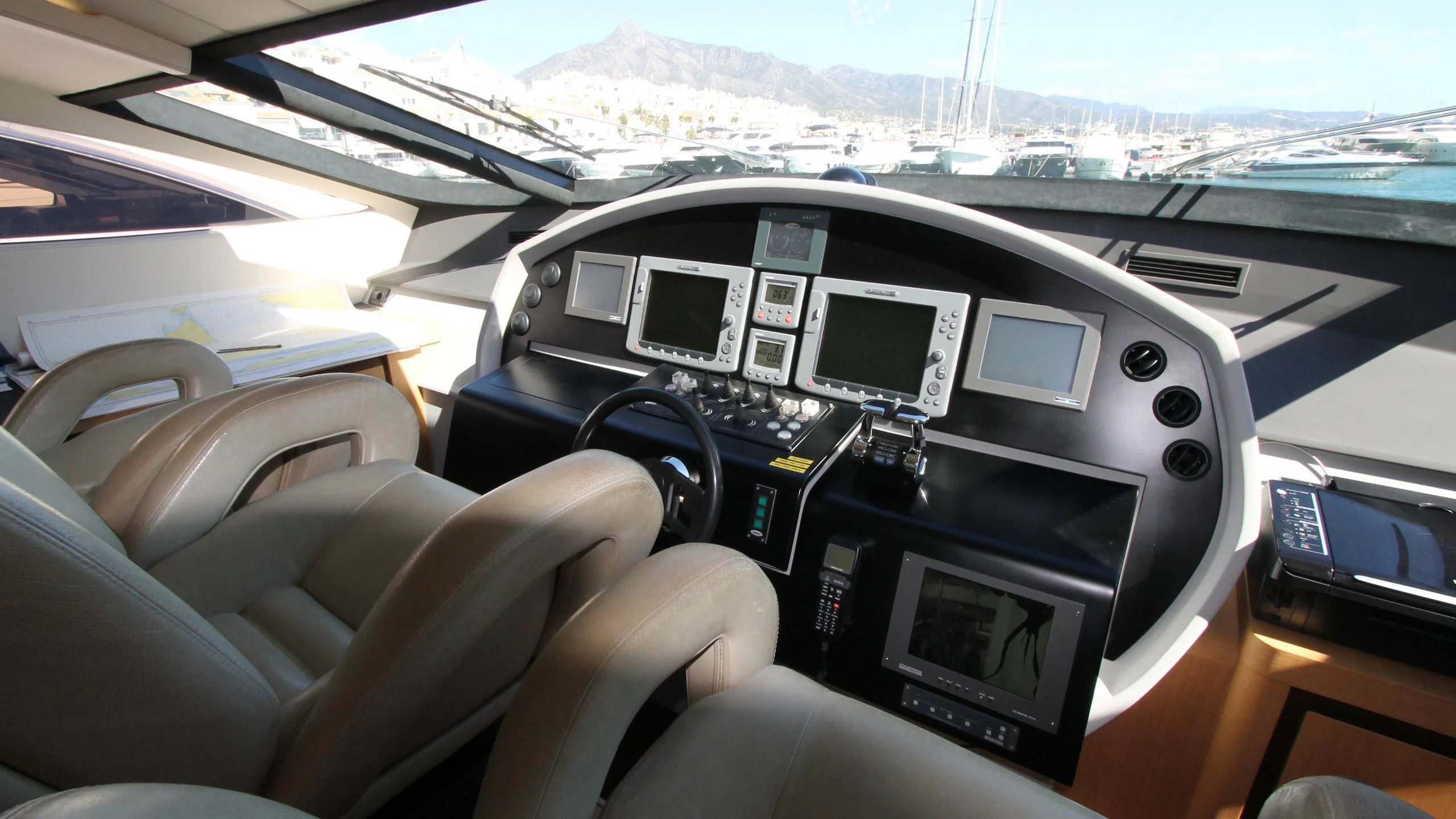 inside of a car aboard A&O Yacht for Sale
