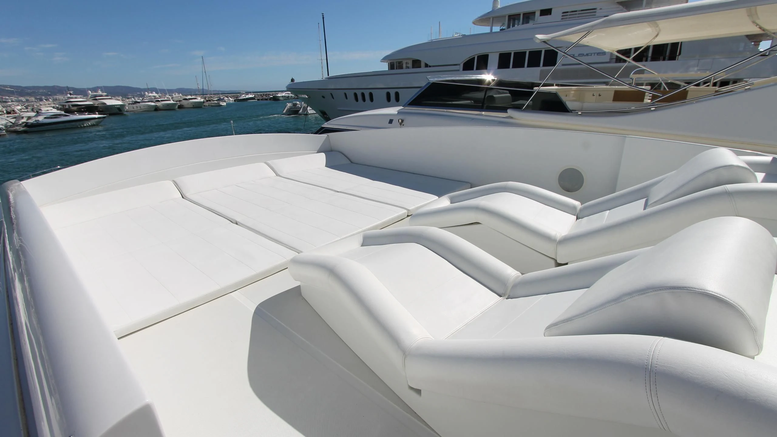 a close-up of the front of a boat aboard A&O Yacht for Sale