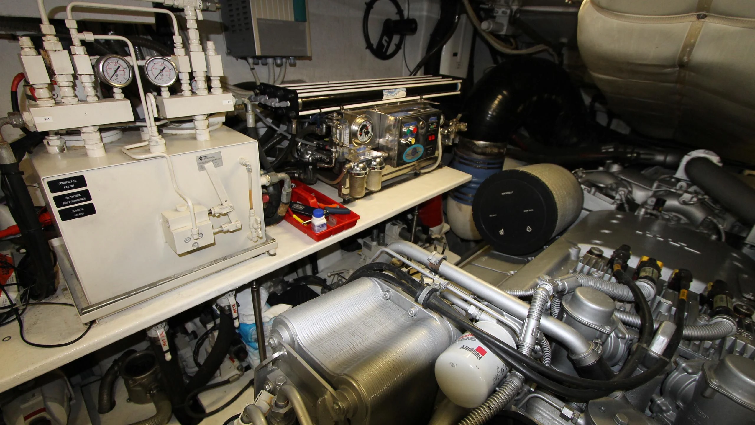 a machine with a large piece of equipment on it aboard A&O Yacht for Sale